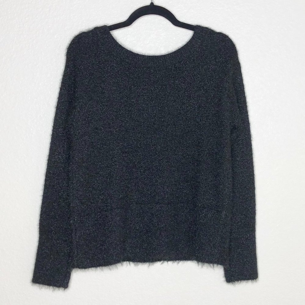 Chelsea28 Black Metallic Shimmer Eyelash Sweater - Picture 4 of 4